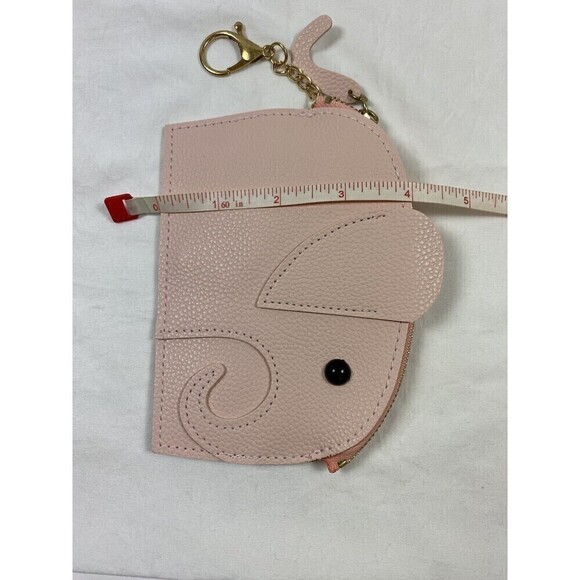 Elephant Change Purse Pink Zippered Pouch - Picture 7 of 8